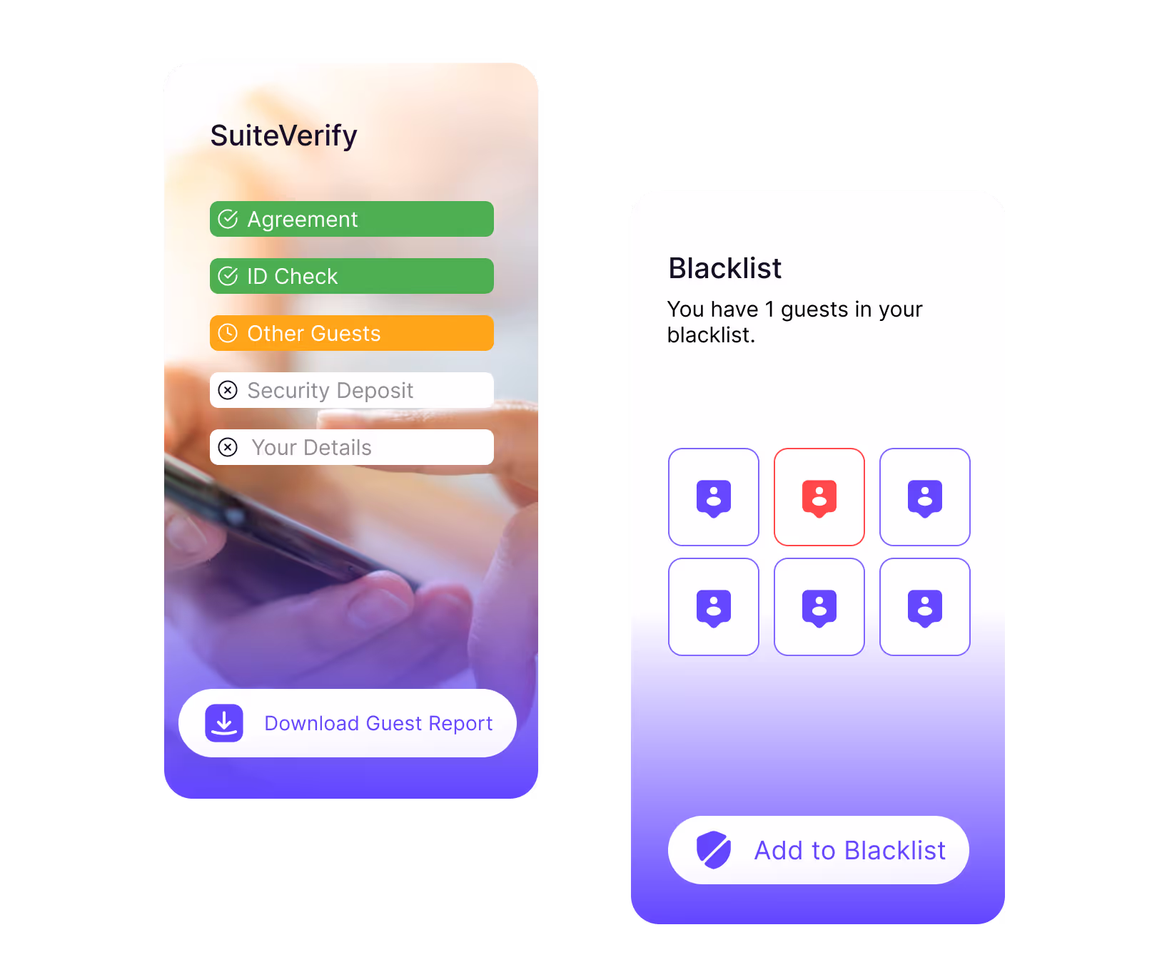 Multiple step Guest verification solution