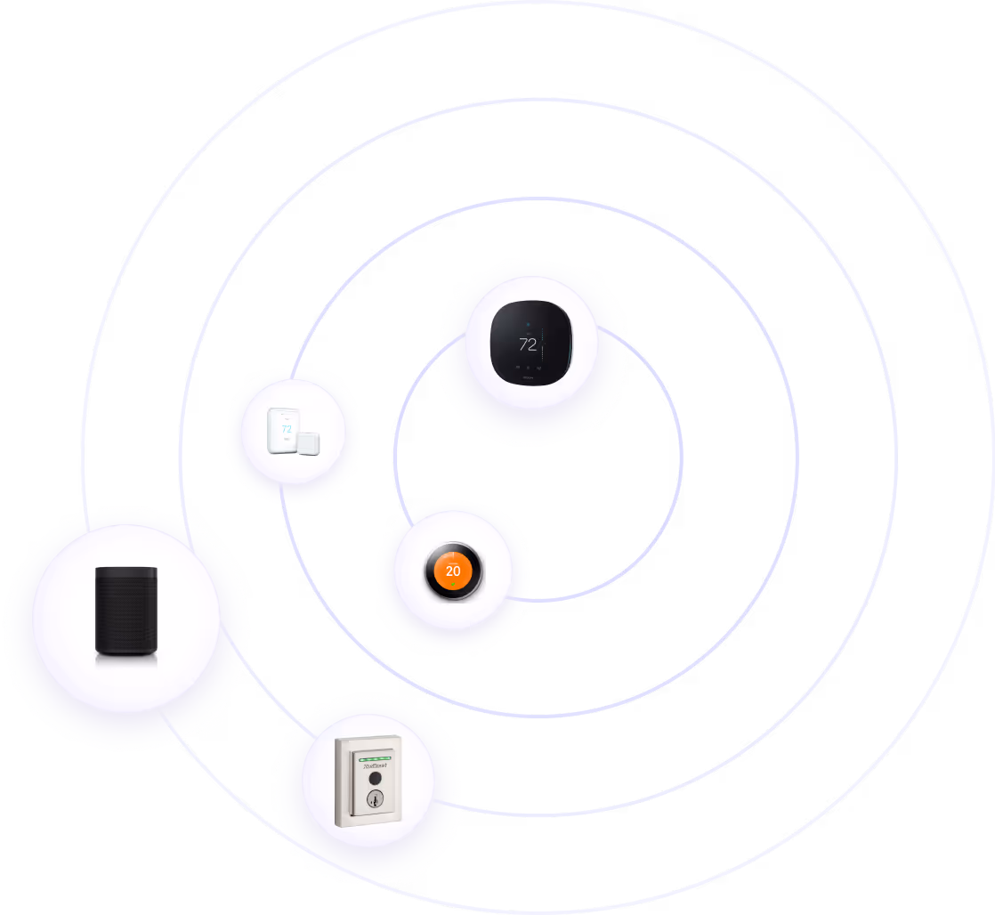 SuiteOp smart device integration hub showing connected locks, thermostats, and sensors