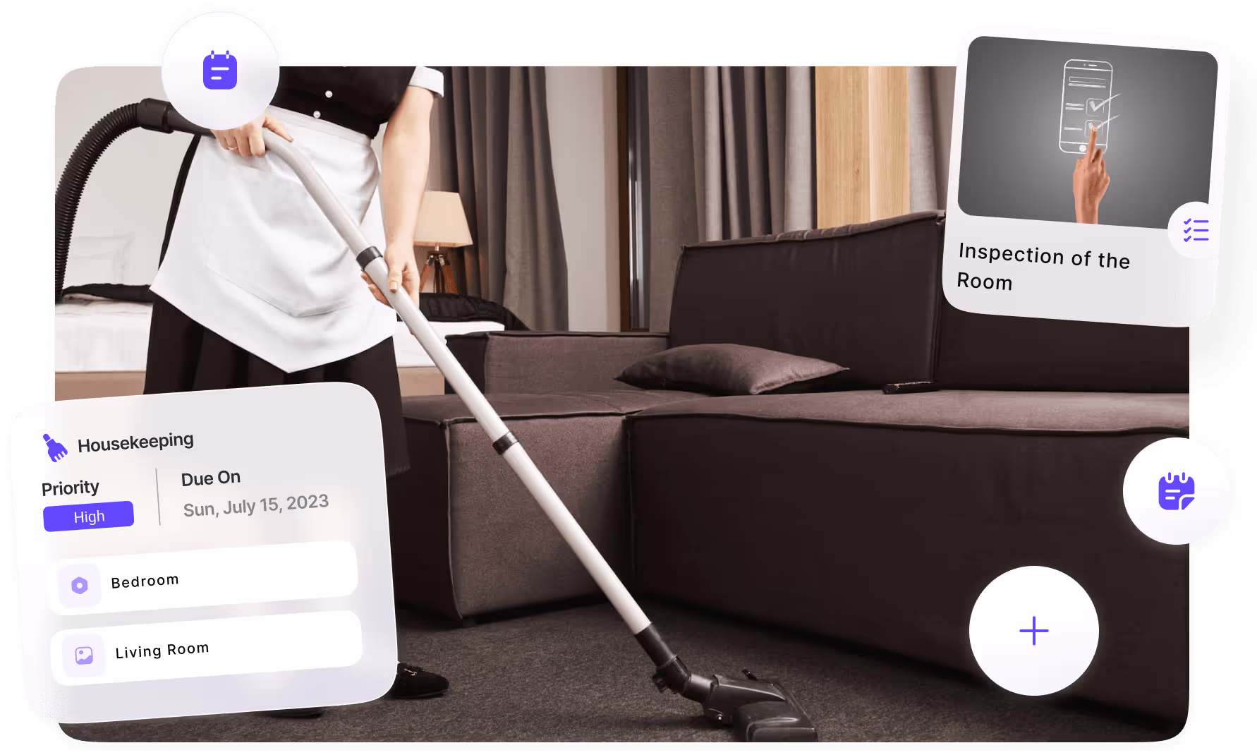 SuiteKeeper task management dashboard with cleaning schedules and assignments